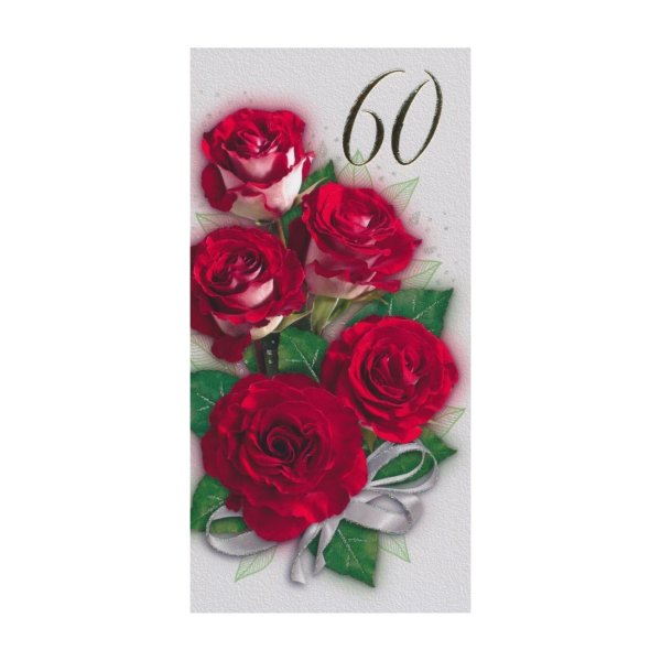 Õnnitluskaart "Punased roosid 60"