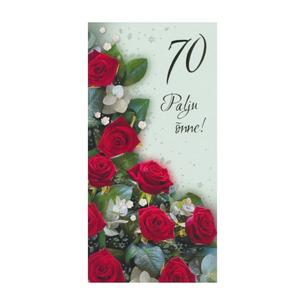 Õnnitluskaart "Punased roosid 70"