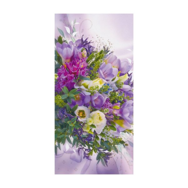 Õnnitluskaart "Lillad freesiad"