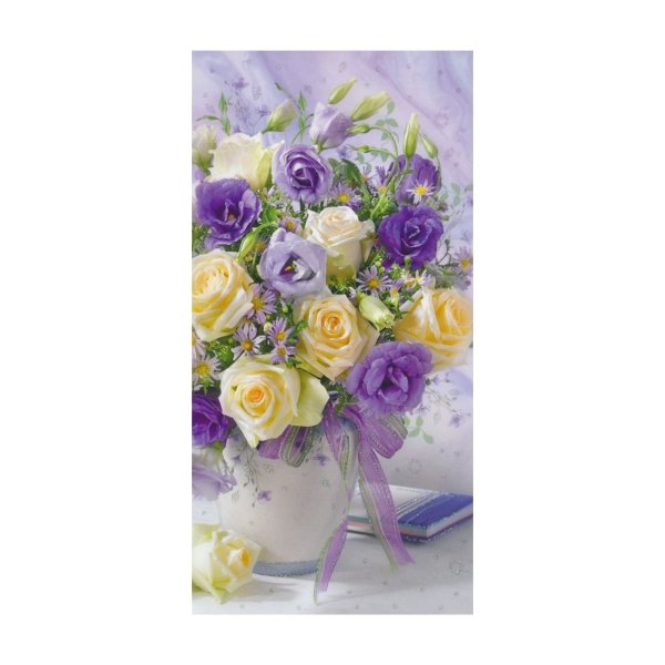 Õnnitluskaart "Lillekimp kollase ja lillaga"