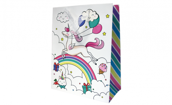 XL suuruses kinkekott "Ükssarvik õhupallidega"