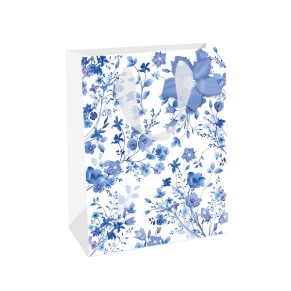 Keskmine kinkekott "Sinised lilled"