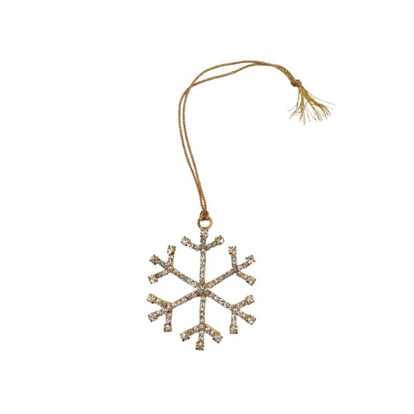 Jõulukaunistus Bijoux puidust  "Lumehelves" (Sädelev kuldne)