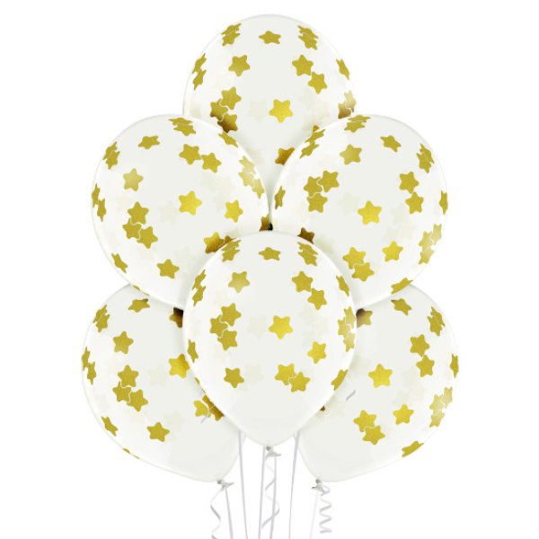 Õhupallid "Läbipaistev Kuldse Tähega"