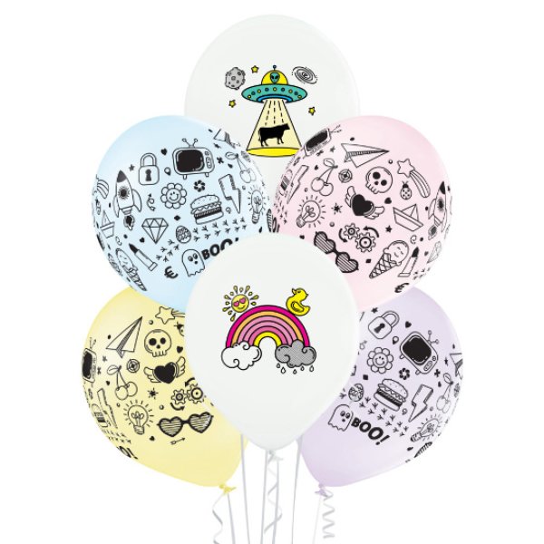 Õhupallid "Doodle joonistused"