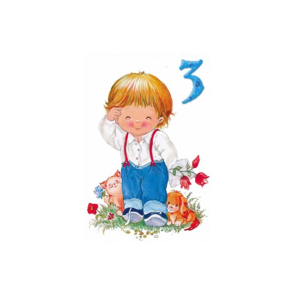 Õnnitluskaart numbriga "3"