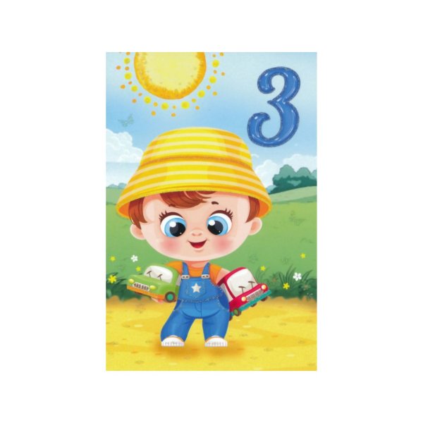 Õnnitluskaart numbriga "3"