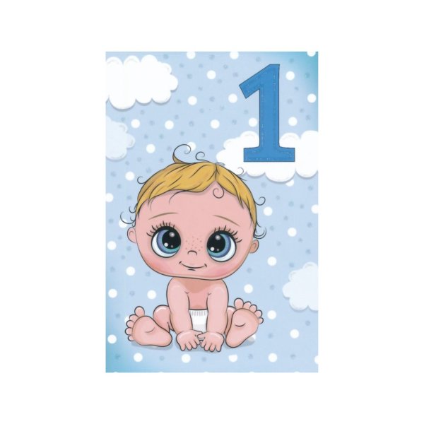 Õnnitluskaart numbriga "1"