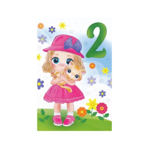 Õnnitluskaart numbriga "2"