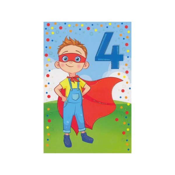 Õnnitluskaart numbriga "4"