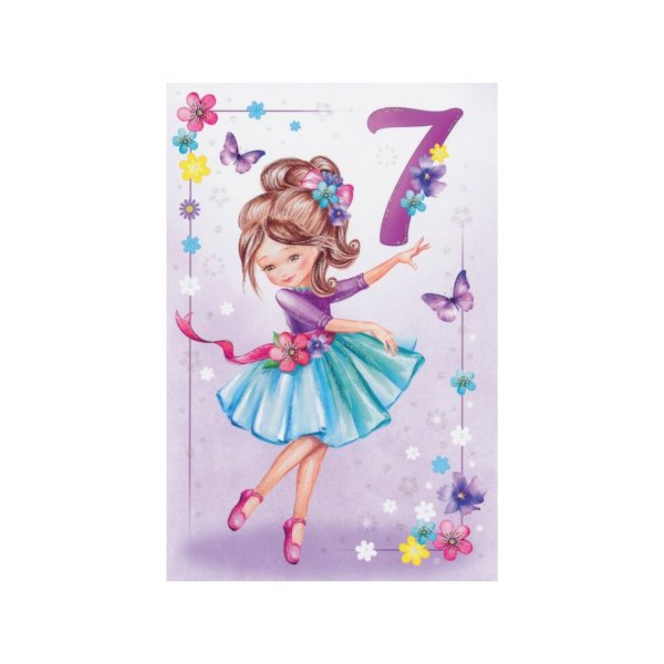 Õnnitluskaart numbriga "7"