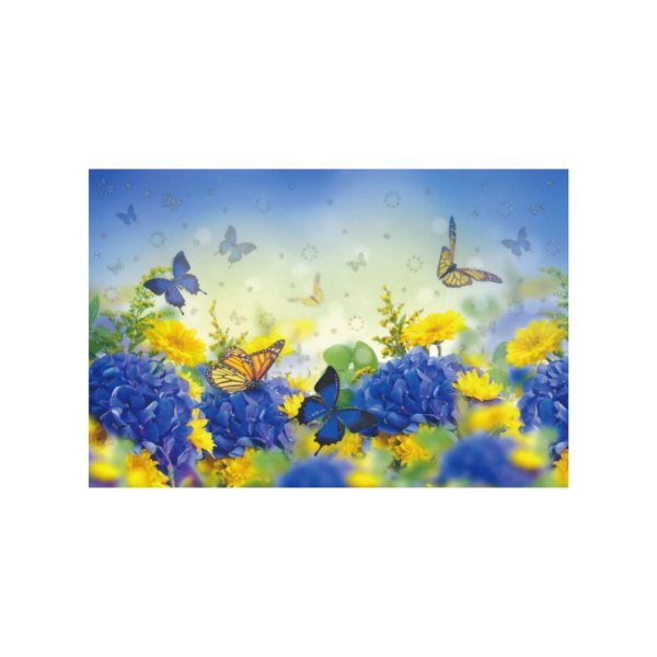 Õnnitluskaart "Hortensiad liblikatega"