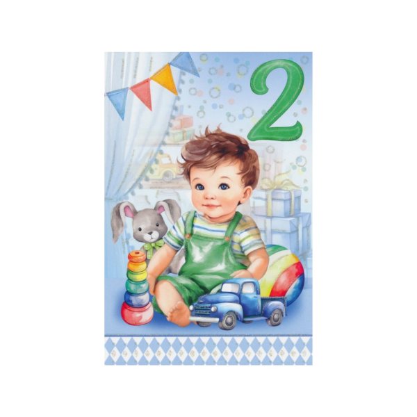 Õnnitluskaart numbriga "2"