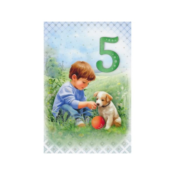 Õnnitluskaart numbriga "5"
