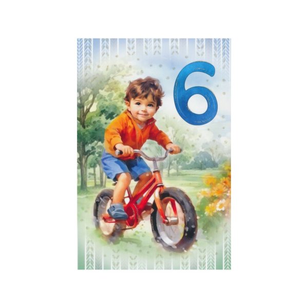 Õnnitluskaart numbriga "6"
