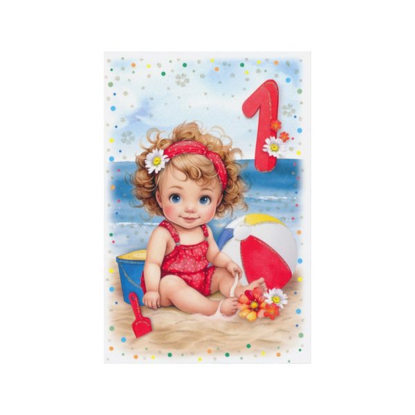 Õnnitluskaart numbriga "1"
