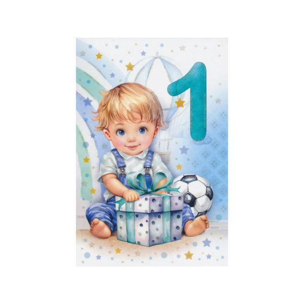 Õnnitluskaart numbriga "1"