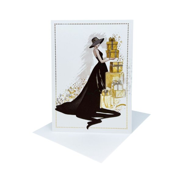 Eksklusiivne õnnitluskaart "Naine kingitustega"