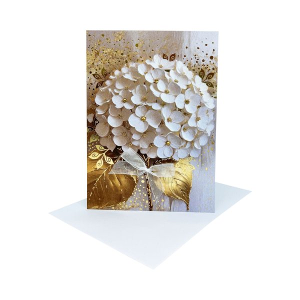 Eksklusiivne õnnitluskaart "Valge hortensia"