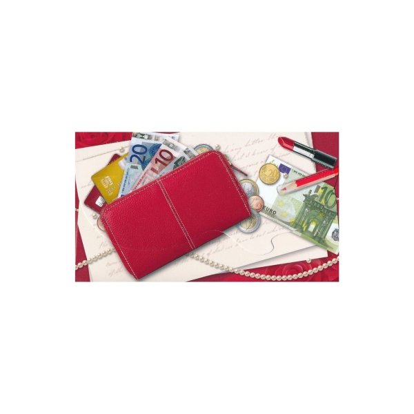 Rahakaart glitteriga "Rahakott punane"