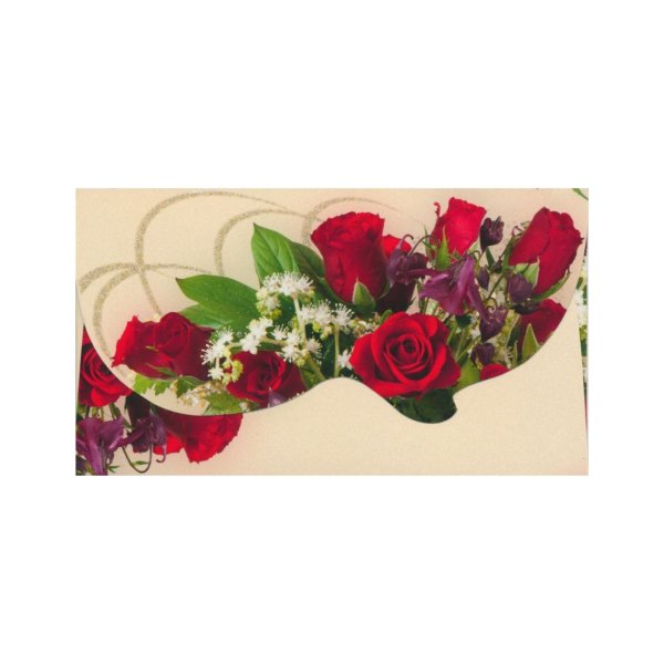 Rahakaart glitteriga "Punased roosid"