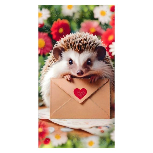 Rahakaart glitteriga "Siil ümbrikuga"