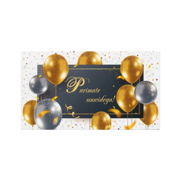 Rahakaart glitteriga "Parimate soovidega"