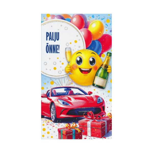 Rahakaart glitteriga "Palju õnne"