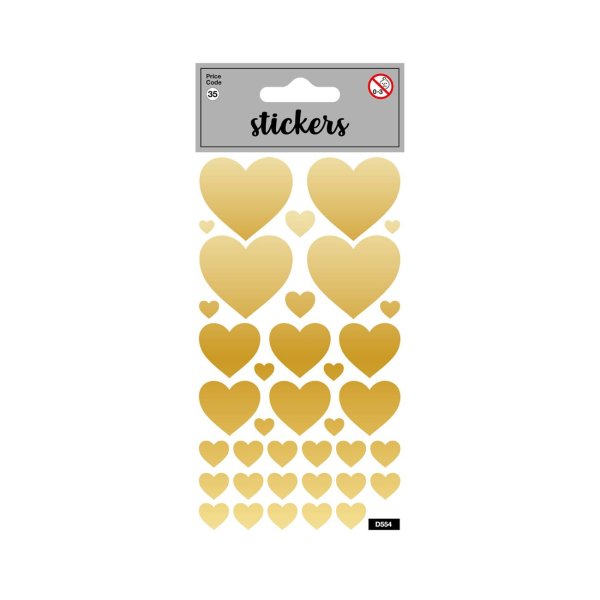 Kleebis "Kuldsed südamed"