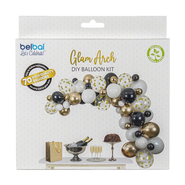 Õhupallikaar "Kuldne-Must-Valge"