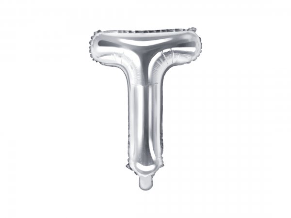 Fooliumist hõbedane õhupall väike täht "T"