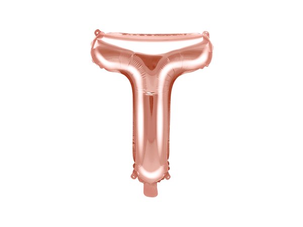 Fooliumist õhupall kuldne roosa väike täht "T"