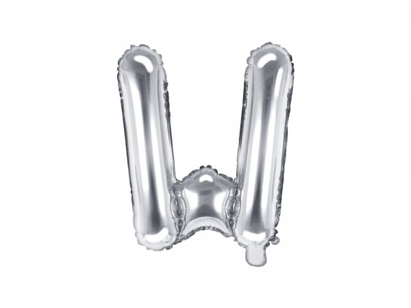 Fooliumist hõbedane õhupall väike täht "W"