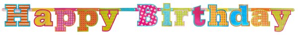 Bänner "Happy Birthday" kirjaga