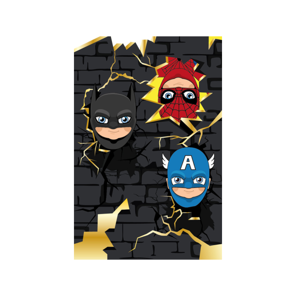 Õnnitluskaart "Kolm superkangelast"