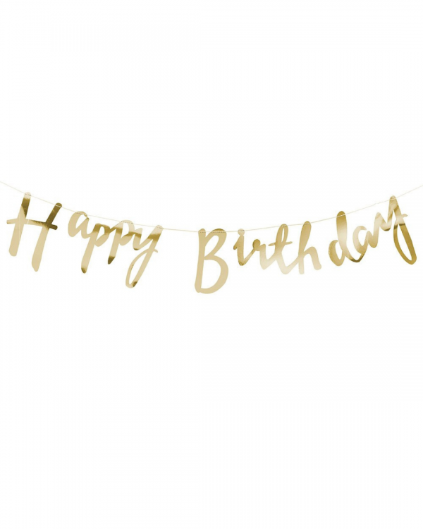 Bänner "Happy Birthday" kirjaga