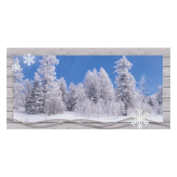 2-osaline pikk jõulukaart glitteriga "Talvine mets"