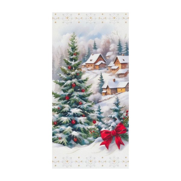 2-osaline pikk jõulukaart glitteriga "Jõulumaa"