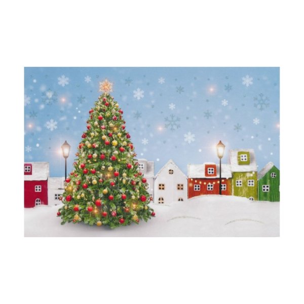 2-osaline lühike jõulukaart "Tänavavaade"