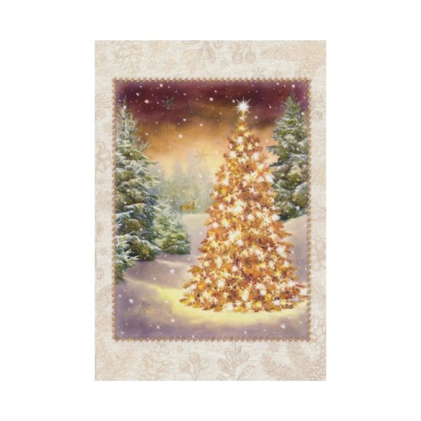 2-osaline lühike jõulukaart "Särav kuusk"