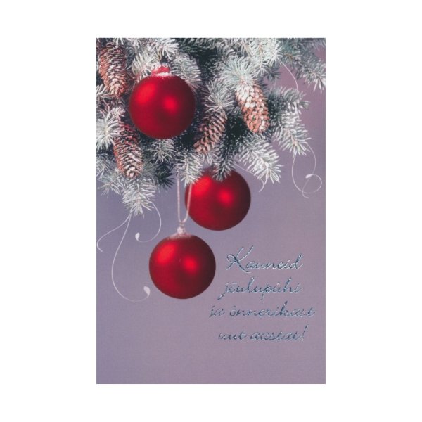 2-osaline lühike jõulukaart "Kuulid"