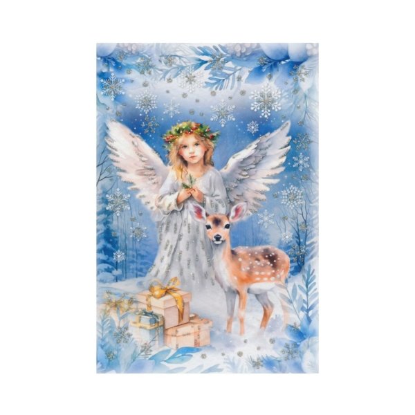 1-osaline jõulukaart "Ingel kitsega"