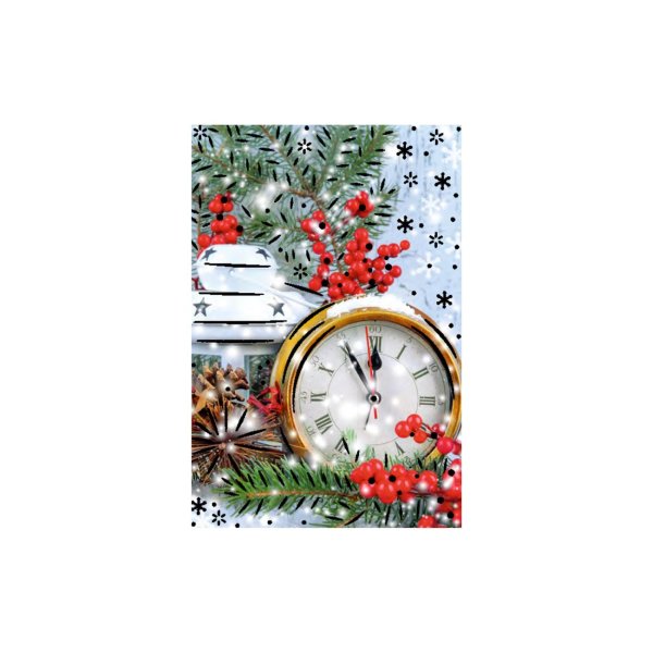 1-osaline jõulukaart "Kell"