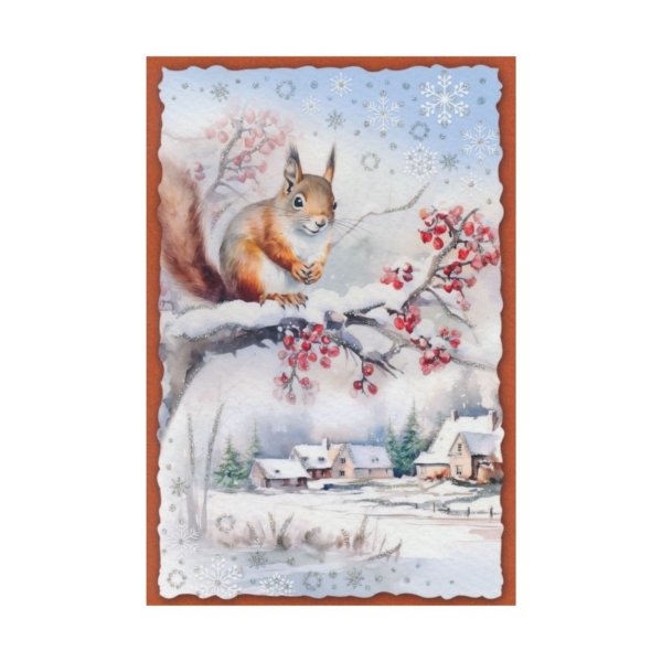 1-osaline jõulukaart "Orav"