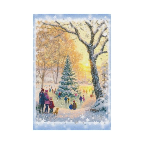 1-osaline jõulukaart "Uisuväljak"