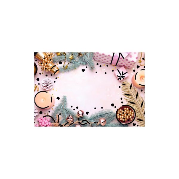 1-osaline jõulukaart "Roosad kingitused"