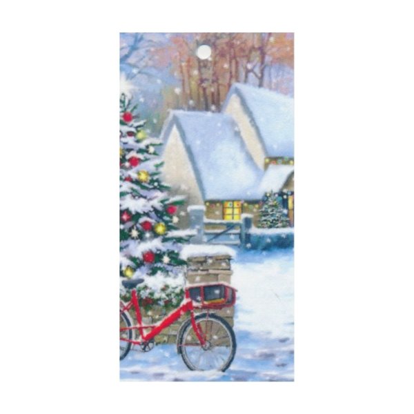 1-osaline jõulu pakikaart "Jalgratas"