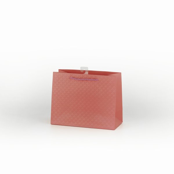 Horisontaalne kinkekott "Luksuslik rombmuster - Heleroosa"