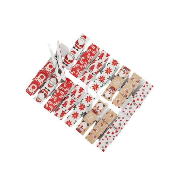 Jõulukaunistus puidust pesulõksud “Jõulu - Mix"