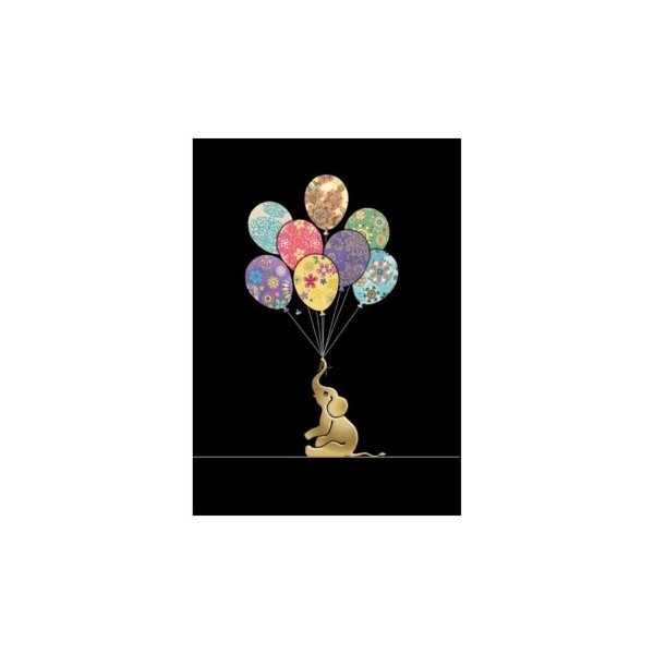 Õnnitluskaart "Elevandi õhupallid"